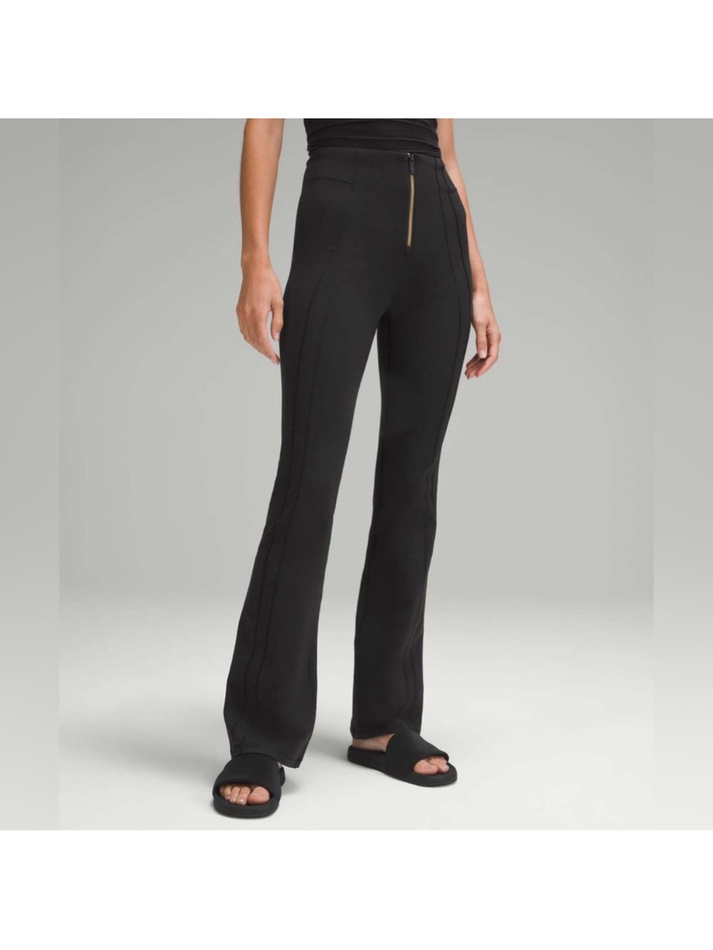Lululemon limited edition gold zipper flare leggings